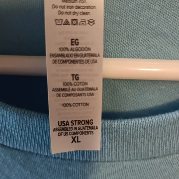 Gildan Men's Light Blue Short Sleeve Tee - Picture 3 of 5